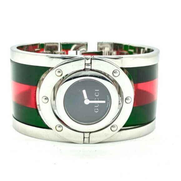 Gucci 112 23mm Unisex Black/Reds Watch 082525 - Picture 1 of 14